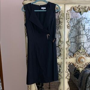 Calvin Klein Navy Asymmetrical Dress